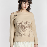 Tomoe and Nanami Off-Shoulder Sweater